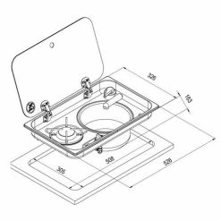 Navy Load Stainless Steel Single Hob With Right Hand Sink And Glass Lid NL.24000 -Truma Shop 24000 right 72623.1676812651