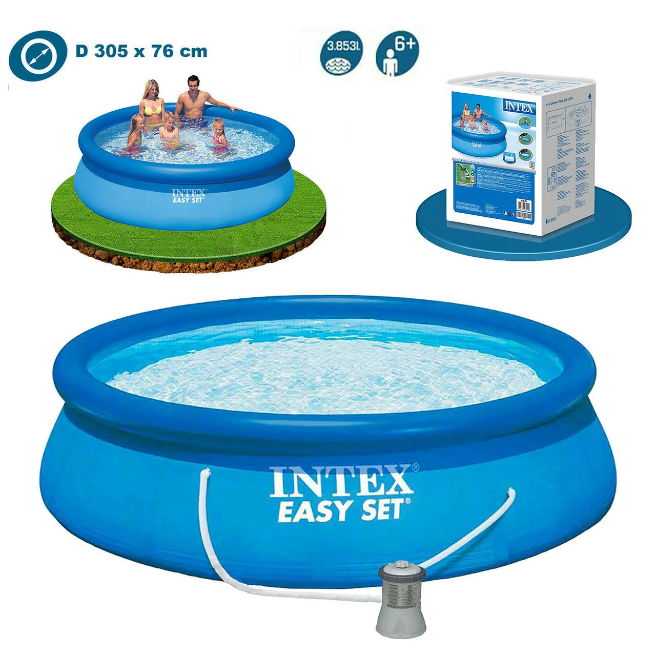 Intex 10ft X 30” Easy Set Above Ground Pool With Filter Pump 6 Intex 10ft X 30” Easy Set Above Ground Pool With Filter Pump - Image 4