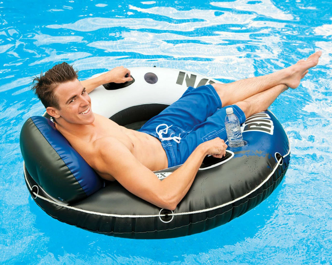 Intex River Run Luxury Inflatable Ring Floating Pool Tube 4 Intex River Run Luxury Inflatable Ring Floating Pool Tube - Image 2