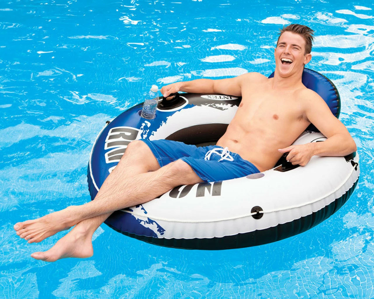 Intex River Run Luxury Inflatable Ring Floating Pool Tube 3 Intex River Run Luxury Inflatable Ring Floating Pool Tube