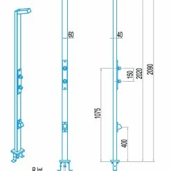 Astral Single Head Rectangular Pool Shower With Double Valve & Footwash -Truma Shop 59777 dimensions 67993.1406110746