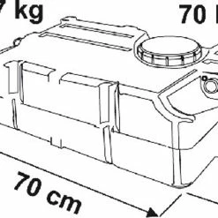 Fiamma 70 Litre Caravan Motorhome On Board Water Tank -Truma Shop 70L dims 39101.1380208146