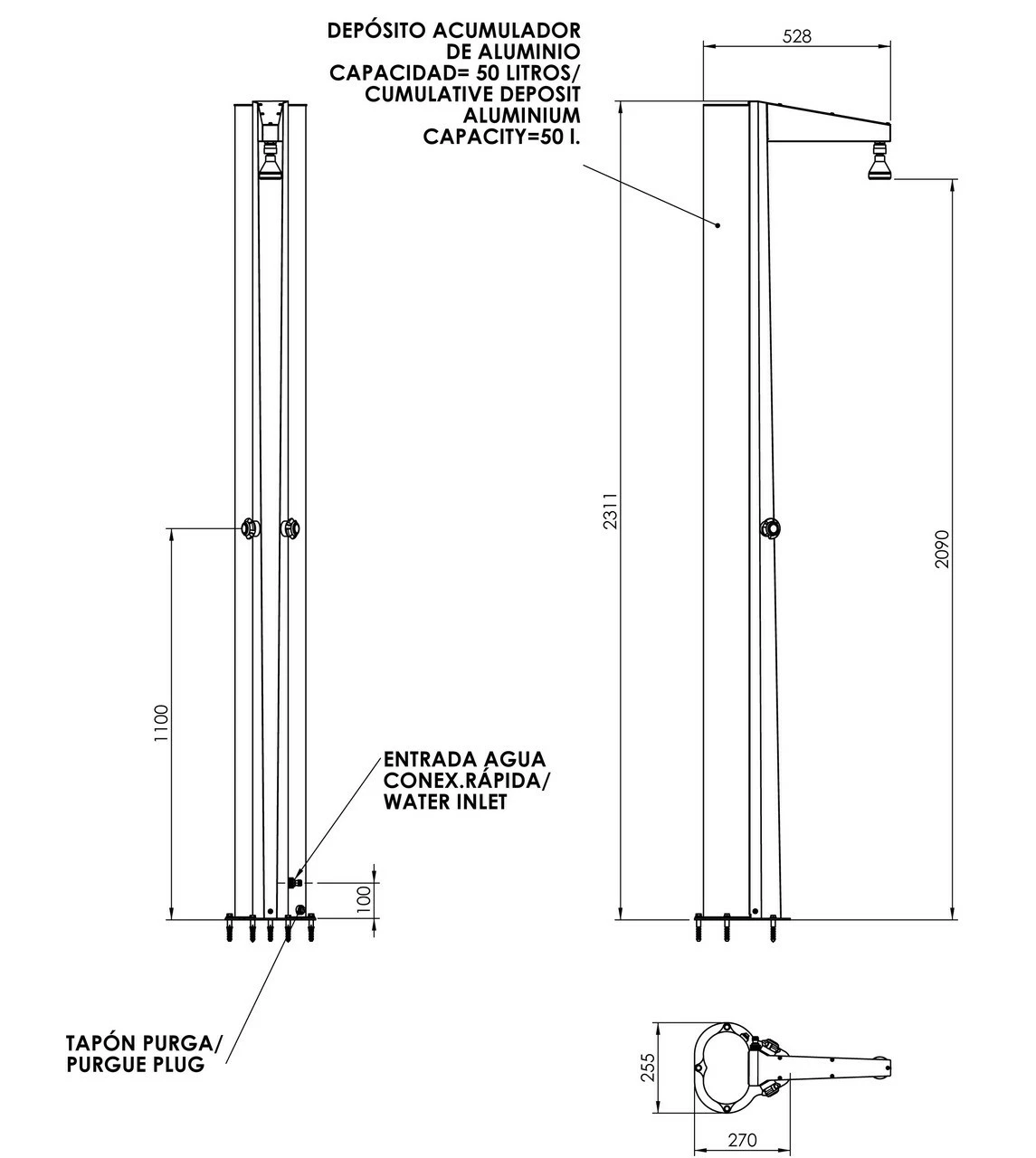 Astral Swimming Pool Solar Shower With 50 Litre Tank 6 Astral Swimming Pool Solar Shower With 50 Litre Tank - Image 4