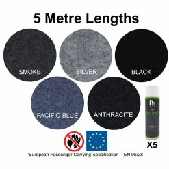 JLS Ltd 5m X 2m Hi-flex Camper Van Lining Carpet + 5 Trim-Fix Spray Adhesives