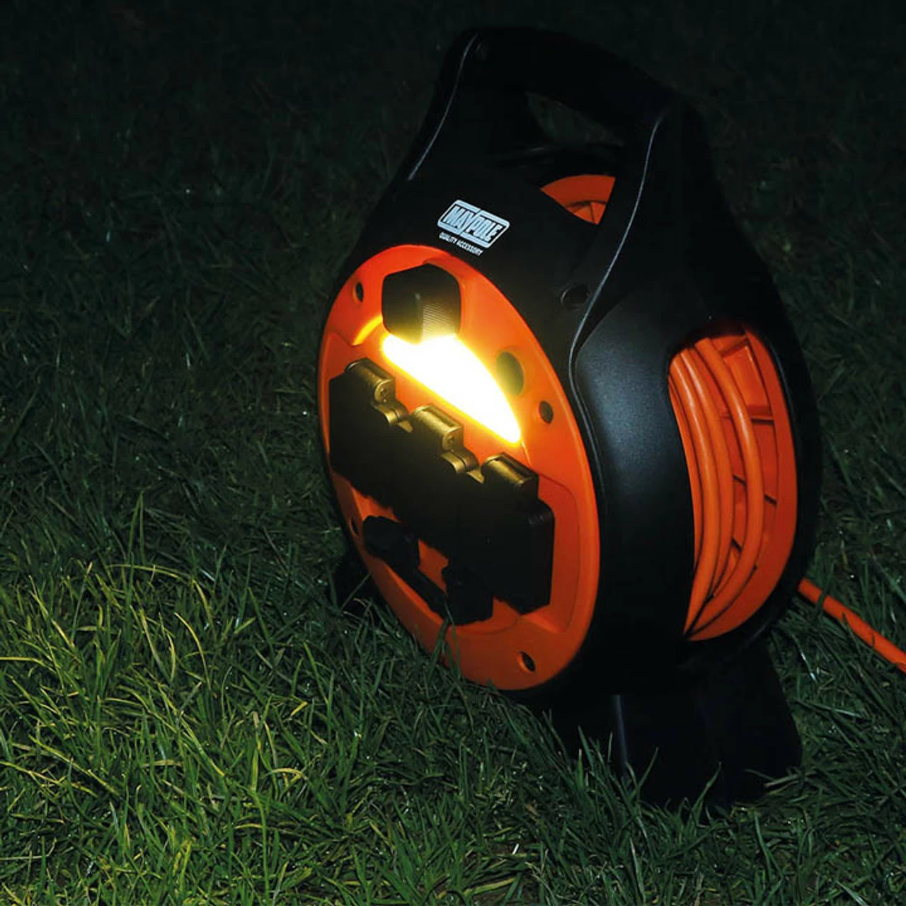 Maypole 15m Roller Mains Unit Camping Hook Up With LED Light 4 Maypole 15m Roller Mains Unit Camping Hook Up With LED Light - Image 2