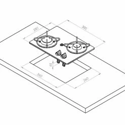Navy Load Built In Glass Hob Double Burner NL.20001 -Truma Shop NL.20001 D 87740.1676216882