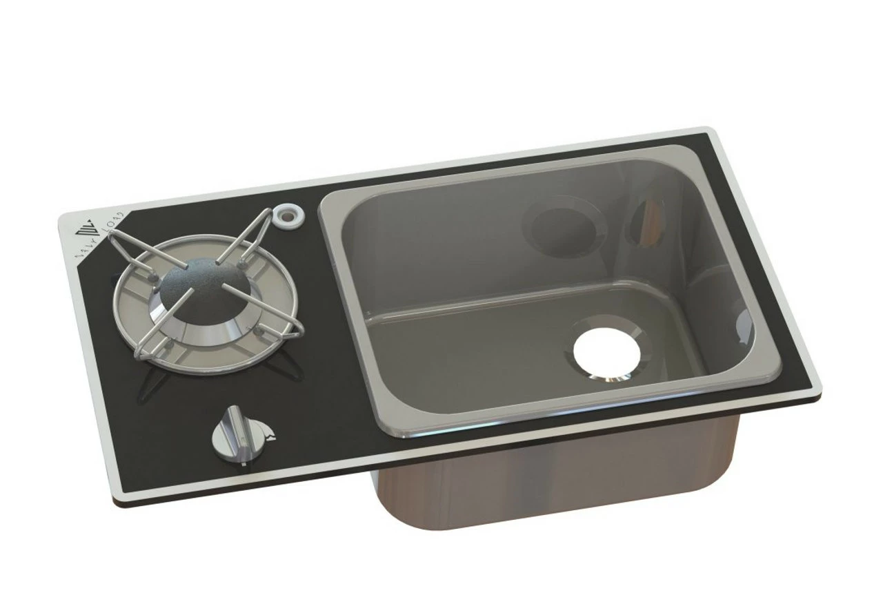 Navy Load Glass Built-In Single Burner Hob And Sink NL.20014 3 Navy Load Glass Built-In Single Burner Hob And Sink NL.20014