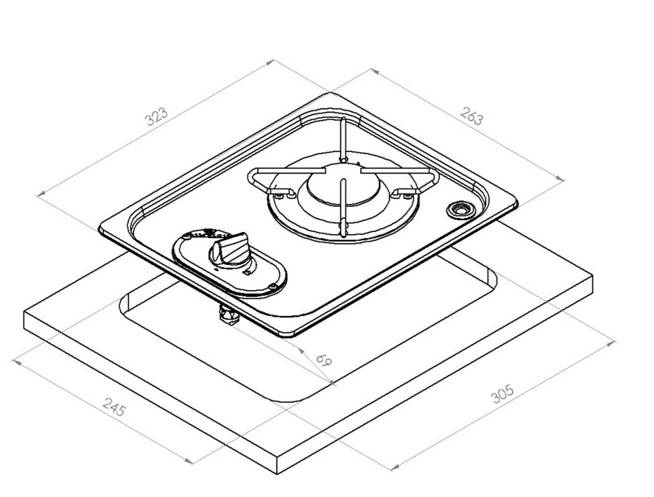 Navy Load Stainless Steel Single Burner Hob NL.22000 4 Navy Load Stainless Steel Single Burner Hob NL.22000 - Image 2