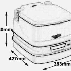 Thetford Porta Potti 145 Qube Portable Camping Toilet -Truma Shop PPQ 145 dims 01180.1378976041