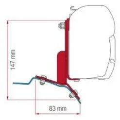 Fiamma F45 Adapter Bracket For Ford Transit Custom