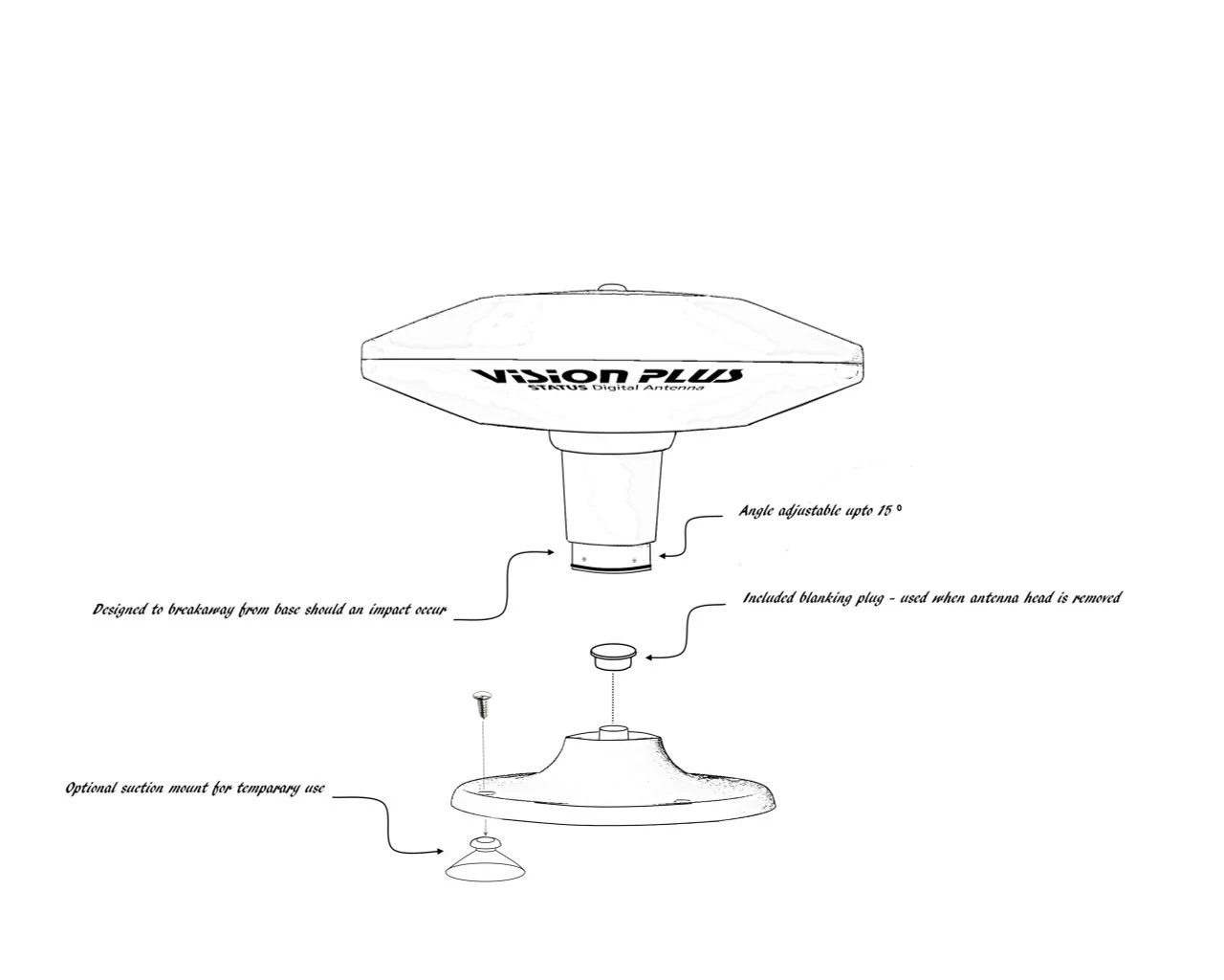 Vision Plus Status 350 Omni-Directional Antenna With VP2 TV Amplifier 10 Vision Plus Status 350 Omni-Directional Antenna With VP2 TV Amplifier - Image 8