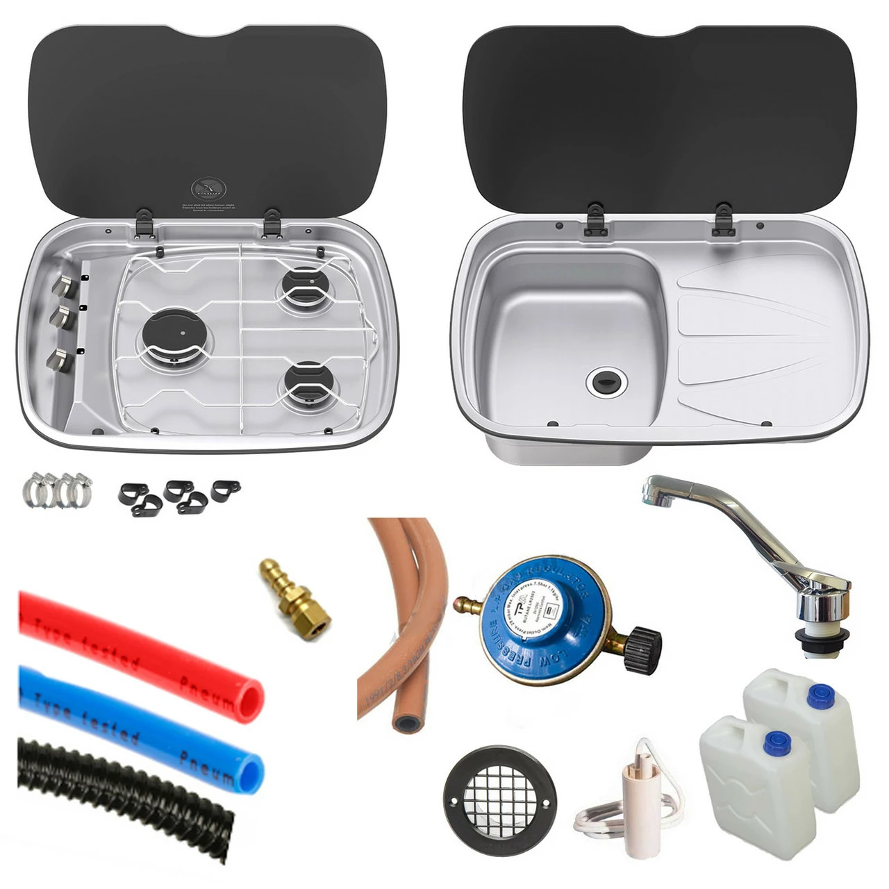 Thetford Argent 3 Burner Hob & Sink Campervan Conversion Kit 1 4 Thetford Argent 3 Burner Hob & Sink Campervan Conversion Kit 1 - Image 2