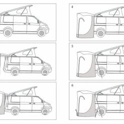 Reimo Volkswagen T5 T6 Campervan Tailgate Tent Awning -Truma Shop erect plan 61061.1621438027