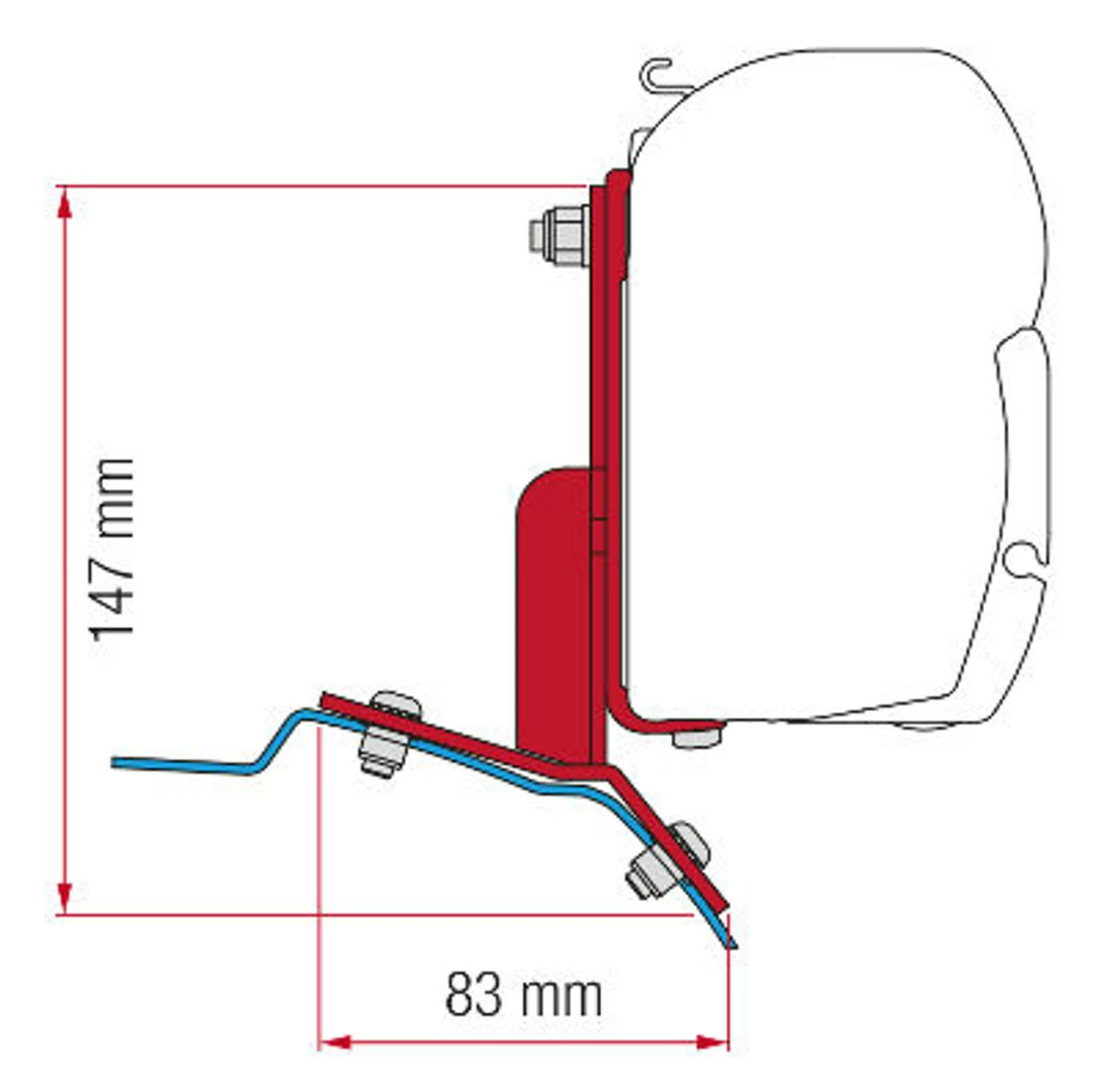 Fiamma Ford Custom Van Bracket Kit For F45s Awning 2.6m 3 Fiamma Ford Custom Van Bracket Kit For F45s Awning 2.6m