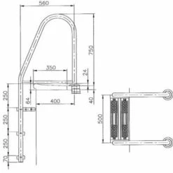 Astral Liner Swimming Pool Ladder -Truma Shop ladder liner dims 07961.1390230003