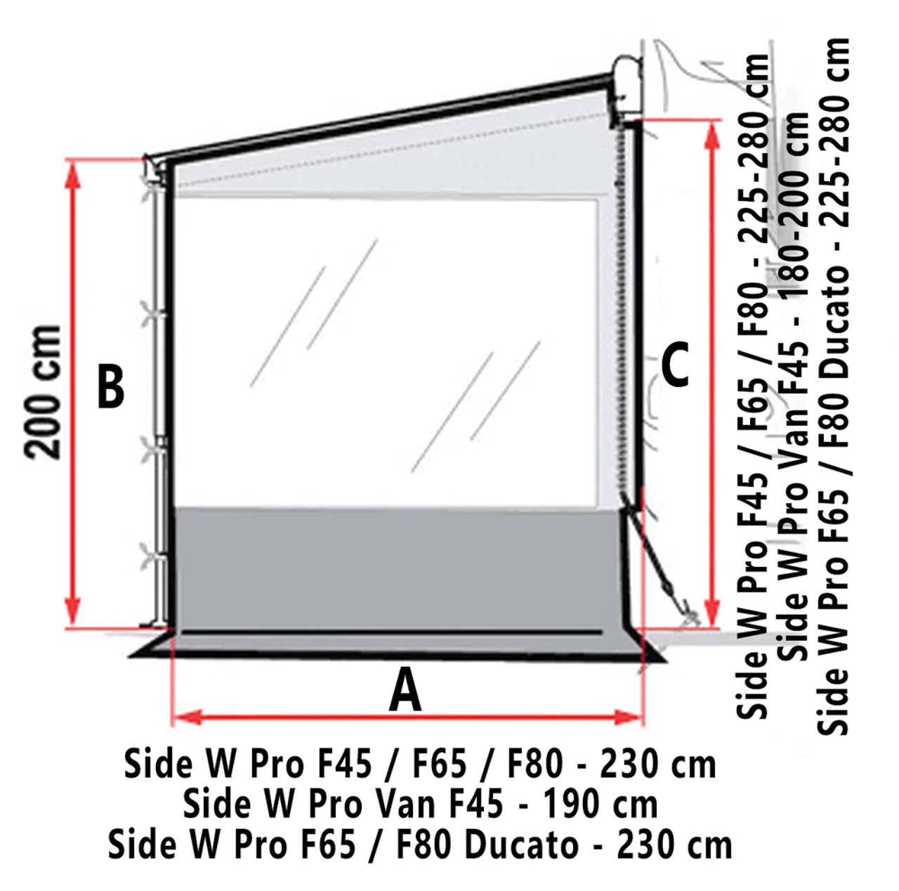 Fiamma Side W Pro - Awning Side Panel For F45, F65, F80 & Van F45 4 Fiamma Side W Pro - Awning Side Panel For F45, F65, F80 & Van F45 - Image 2