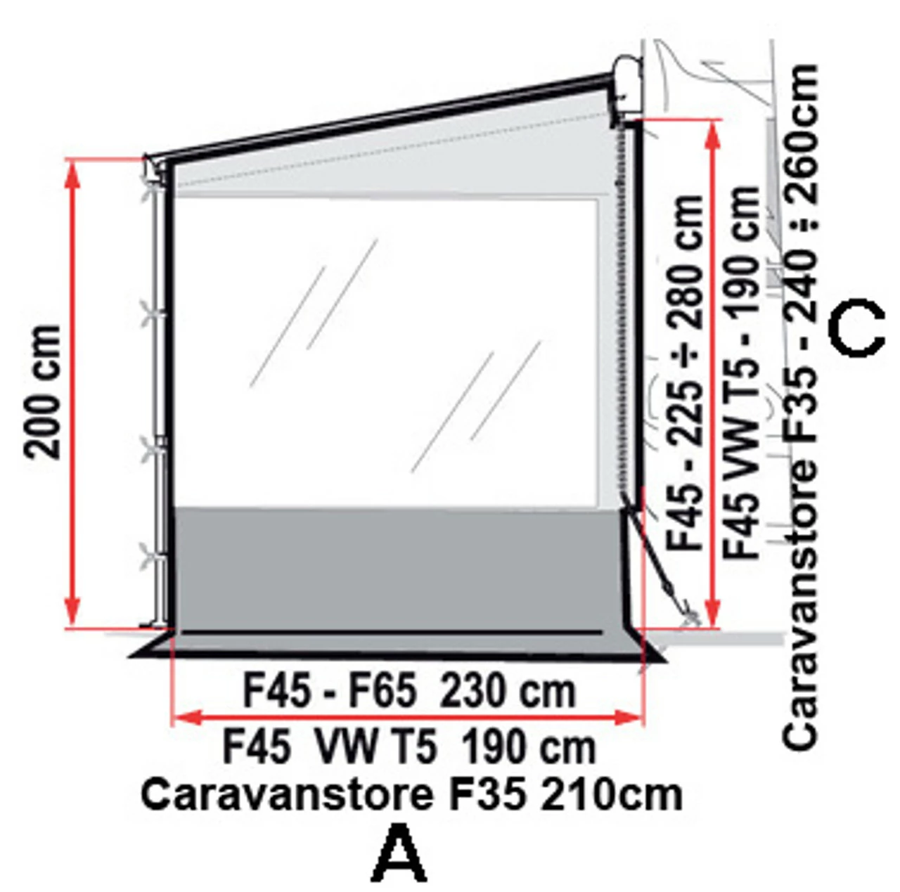 Fiamma Side W Pro F35 Caravanstore Awning Side Panel 4 Fiamma Side W Pro F35 Caravanstore Awning Side Panel - Image 2