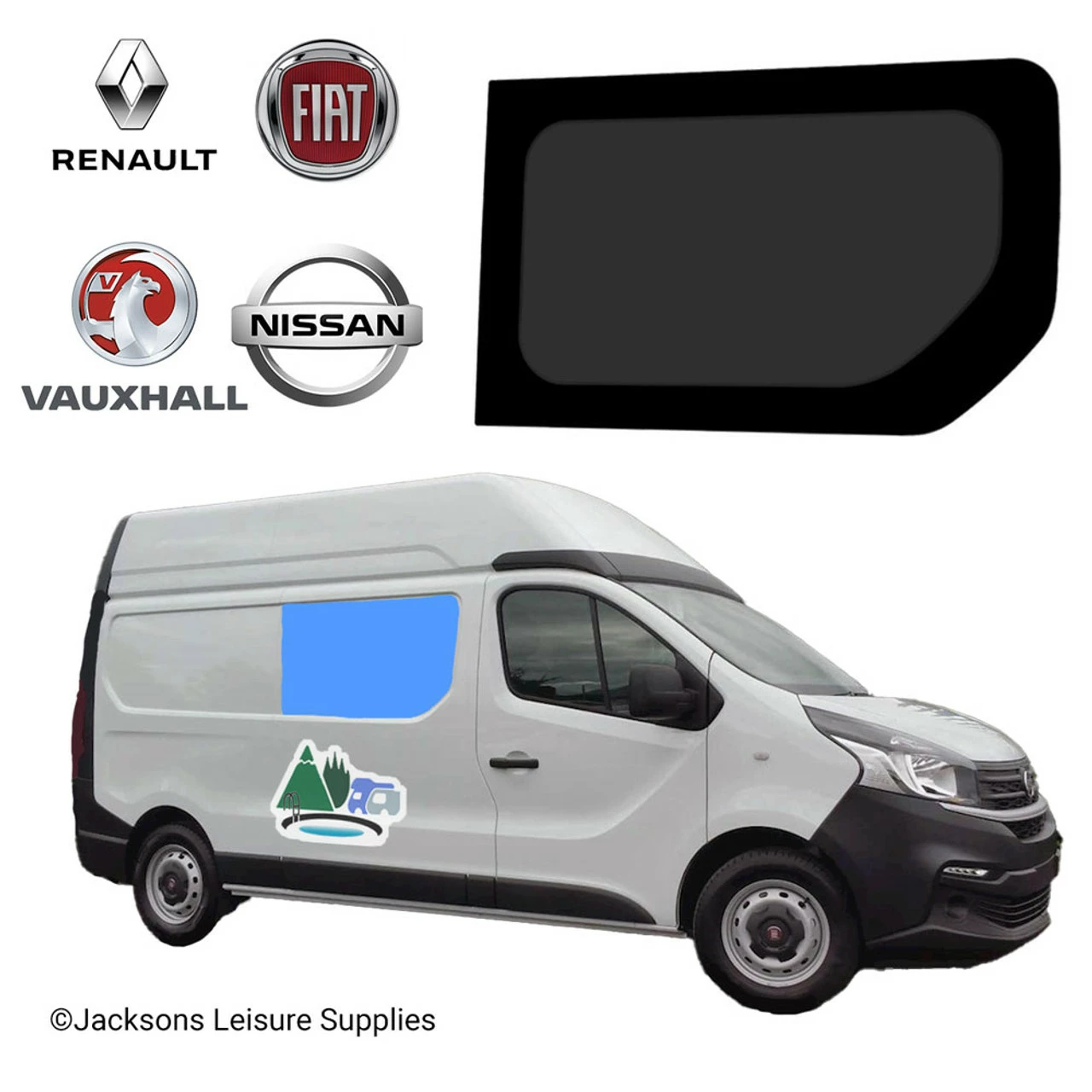 JLS Renault Trafic Vauxhall Vivaro Bonded Glass Sliding Window - Driver's Side 3 JLS Renault Trafic Vauxhall Vivaro Bonded Glass Sliding Window - Driver's Side