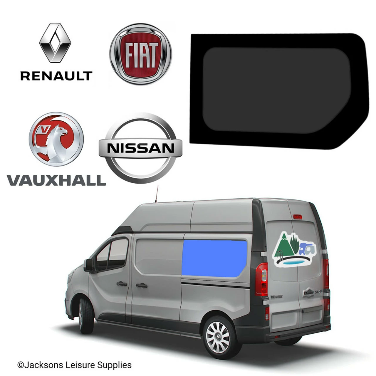 JLS Renault Trafic Vauxhall Vivaro SWB Glass Campervan Window - UK Passenger Side Rear 3 JLS Renault Trafic Vauxhall Vivaro SWB Glass Campervan Window - UK Passenger Side Rear