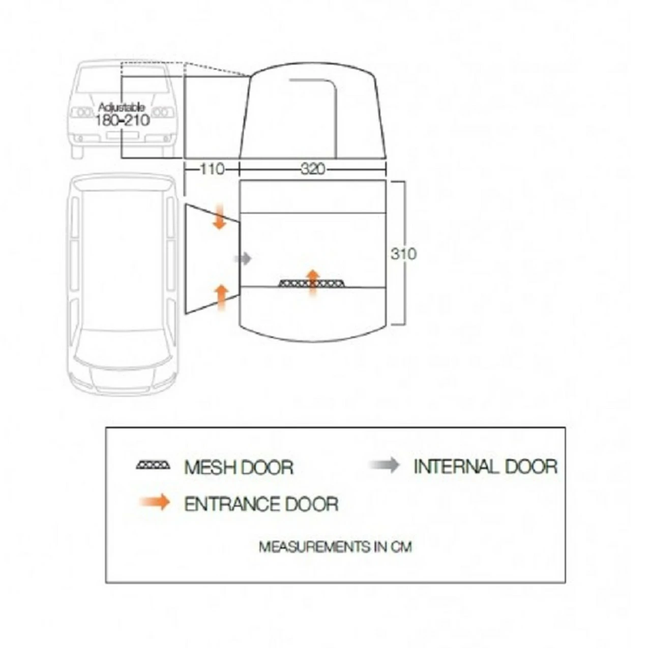 Vango Cove II Poled Drive Away Campervan Awning - Low 9 Vango Cove II Poled Drive Away Campervan Awning - Low - Image 7